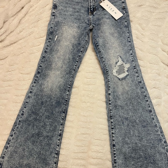 RISEN Boot Cut Acid Wash Jeans - Picture 1 of 6